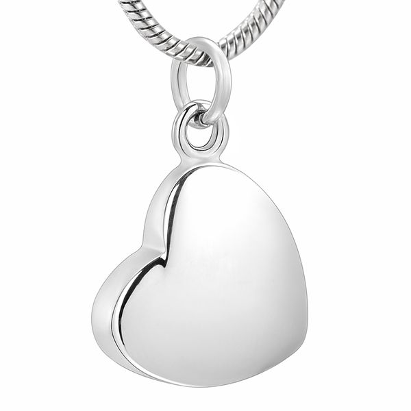 

blank/ engravable heart charm memorial cremation necklace funeral urn ashes holder keepsake, Silver