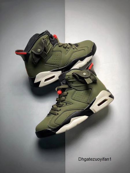 

travis x houston 6 medium olive kids basketball shoes cactus jack 6s black-sail-university red children girls boys designer sneaker