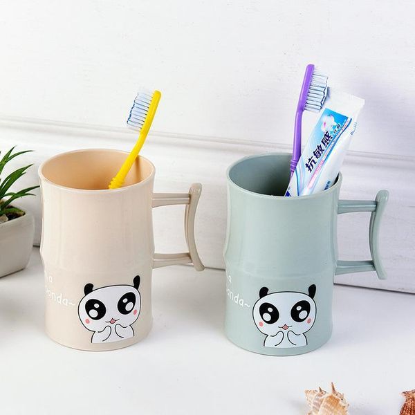 

lovely cartoon moso bamboo panda gargle cup concise lovers plastic toilets glass toothpaste bring handle the tooth mug cup