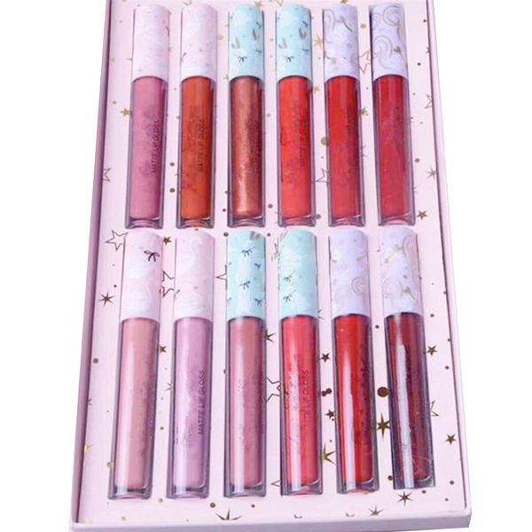 

Hot Brand flamingo lipstick set Makeup Lipsticks 12colors 12pcs/set Matte Lipstick Set 60sets DHL shipping