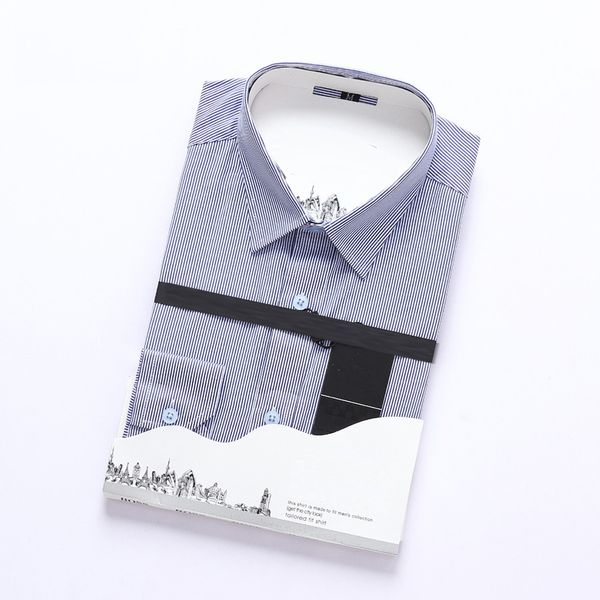 

t striped men shirt collar dress fashion long sleeve premium 100% cotton shirting men's brand shirt, White;black