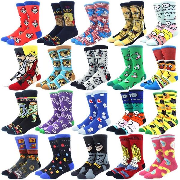 

личность смешной anime носков моды мультфильм счастливых мужчины женщины носок новизну высокого качество колющих картины skarpety хлопок эки, Black