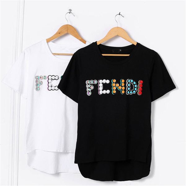 

Новая мода женская дизайнер футболка топ-качество случайные футболки экипаж шеи