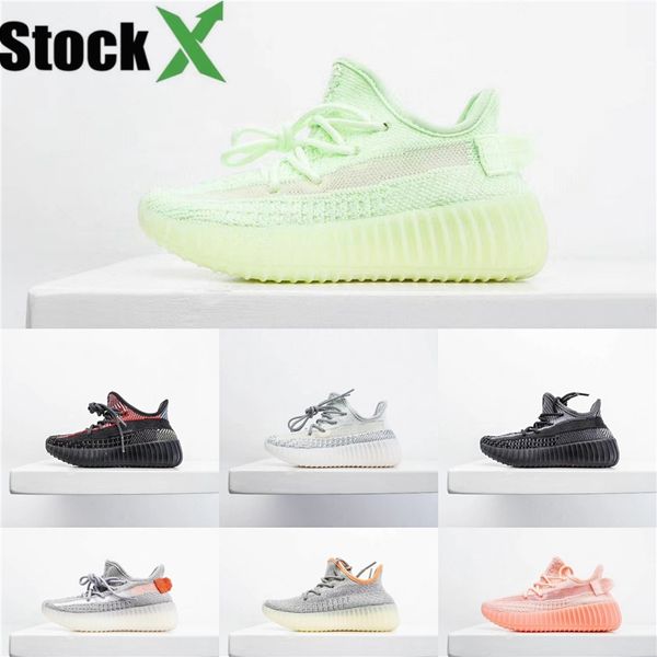 

box kids 2020 новый v2 3m reflective статические кроссовки kanye west мода спорт футбол кроссовки размер 27-35 # 111
