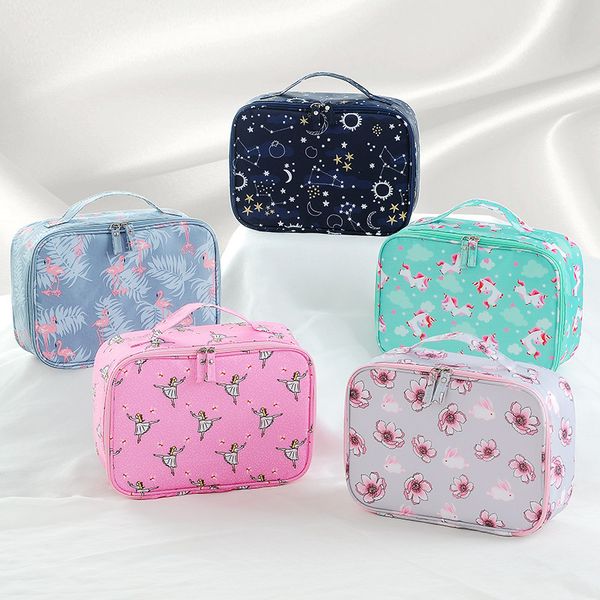 

women makeup bag cosmetic bag case make up organizer toiletry storage neceser rushed floral nylon zipper new travel wash pouch