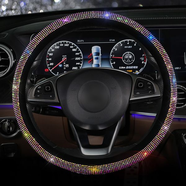 

diamond crystal car steering wheel covers universal bling rhinestone seat belt cover hand brake for girls car accessories