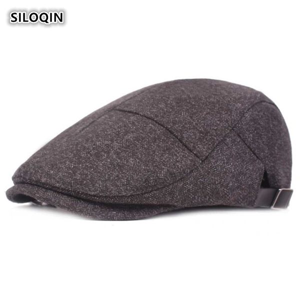 

siloqin men's autumn winter fashion cotton berets adjustable head size berets leisure tourism sports tongue cap dad's hat gorras, Blue;gray