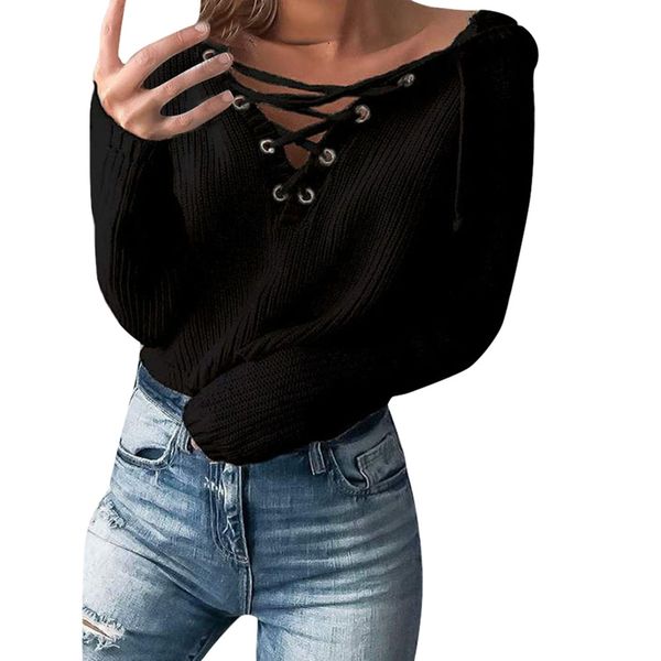 

sweater women winter clothes pullovers sweater women fashion winter lace up knitted oversized hooded casaco feminino, White;black