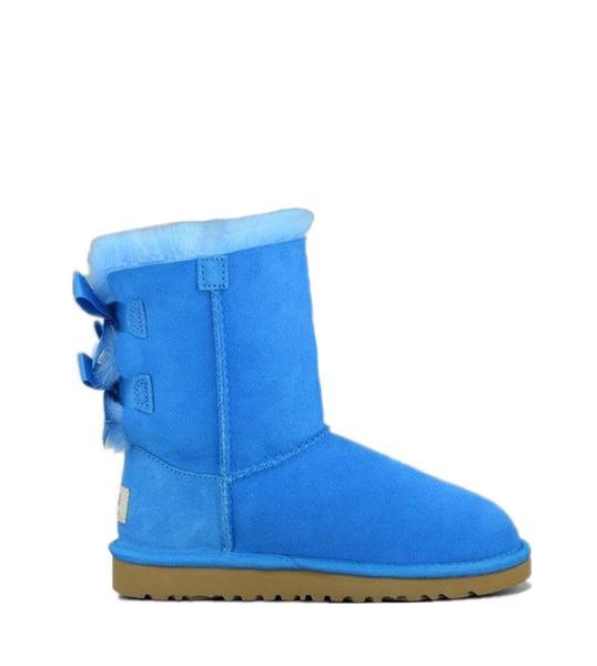 

australia women designer classic boots ankle short bow fur boot for winter black blue chestnut red fashion women snow shoes size 36-41