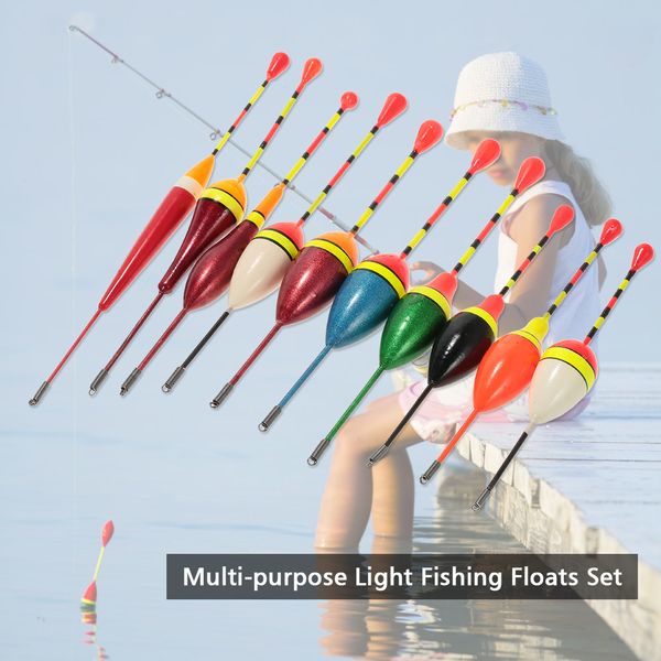 

10pcs multi-purpose light floaters fishing floats set buoyant bite strike indicator float buoy fishing angling equipment