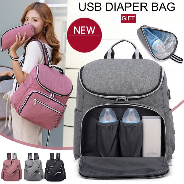 

usb diaper bag mom mummy nursing bag large storage baby care backpack travel backpack nappy stroller pregnant