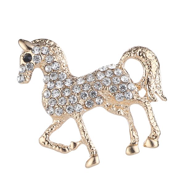 

women's fashion crystal rhinestone animal horse brooch pins alloy metal, Gray