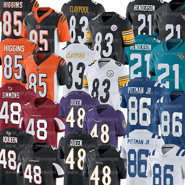 

85 tee higgins jersey ceedee lamb 48 isaiah simmons patrick queen c.j. henderson 86 michael pittman jr chase claypool football jersey, Black;red