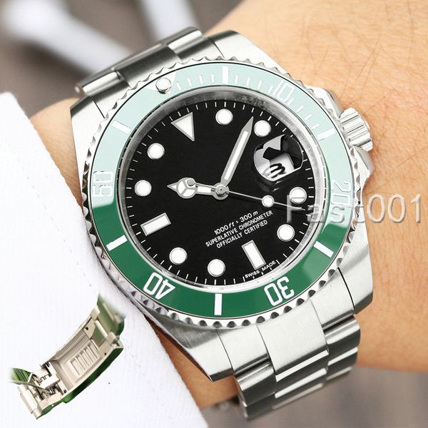 

glide lock luxury green ceramic bezel new mens mechanical ss 2813 automatic movement watch designer sports fashion men watches wristwatches, Slivery;brown