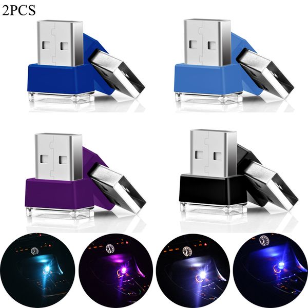 

4 colors car atmosphere lights led mini usb cigarette lighter decorative lights lamp car styling 2pcs
