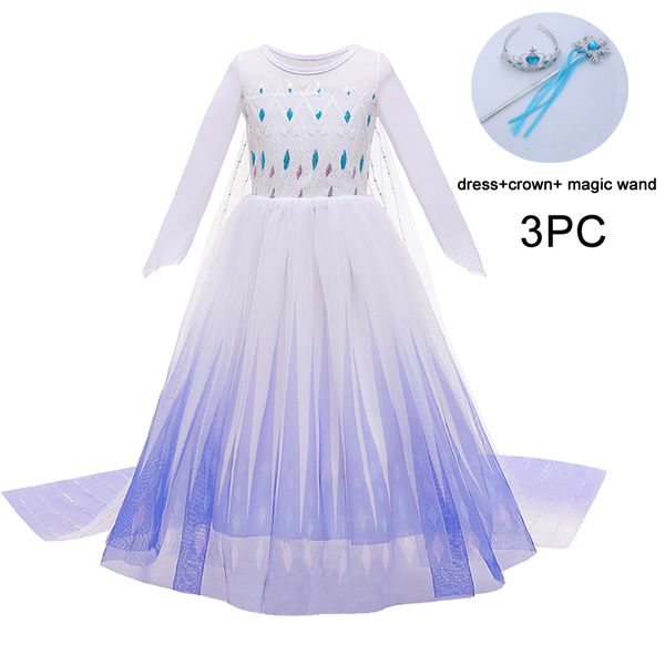 

2020 summer snow queen dress girl 3pc kids dresses for girls children costume lace princess cosplay party dress long sleeve, Red;yellow