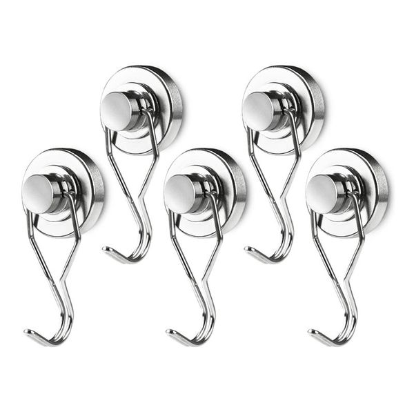 

magnetic hooks,66lb rotatable swing swivel heavy duty neodymium rare earth magnet hook perfect for indoor/outdoor hanging(silv