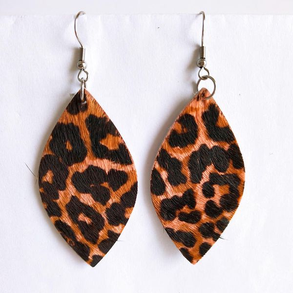 

cpop 5 узоры натуральная кожа леопард серьги лист кулон плюшевые зебра печати перо серьги мода ювелирные изделия поставки производителей, Silver