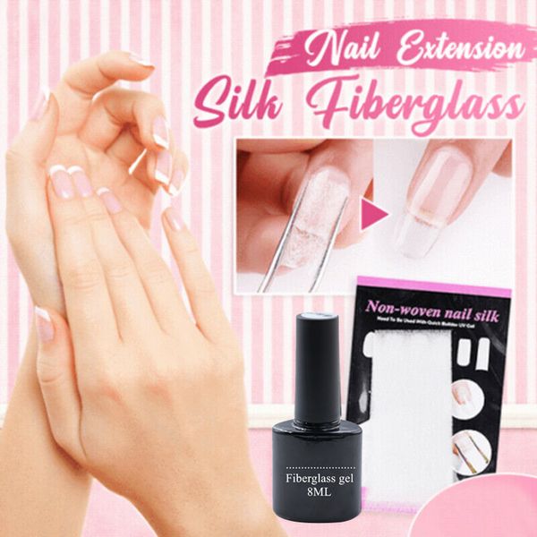 

nail care fiberglass silk nails wrap stickers for gel extension nail art manicure tools hb88, Red;pink