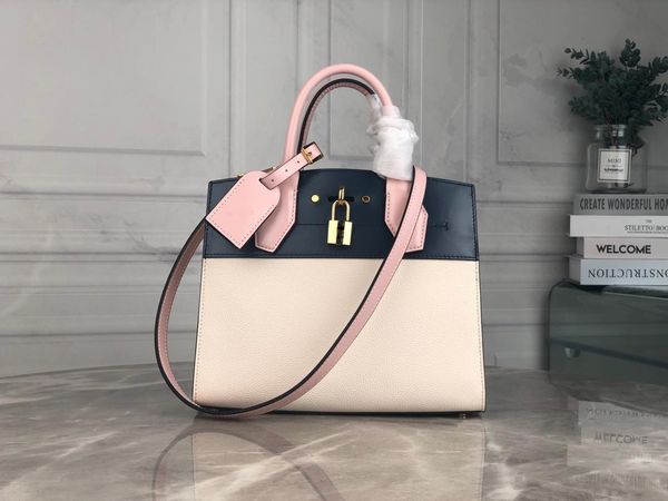 

высокое качество женская сумка мода сумка бренд сумка сумка оригинальный один кожаный гравировальный замок двойной заклинание цвет m53321