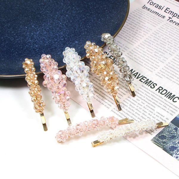 

bohemia style rhinestone hair clip new hairgrip for women pearl hair accessories transparent bb clip girl headwear accessories ywjkv, Black