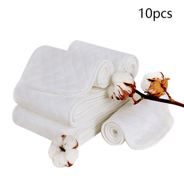 

10pcs 3-ply baby reusable washable white wrap portable lightweight cloth diapers cotton blend eco-friendly prefold nappies cover