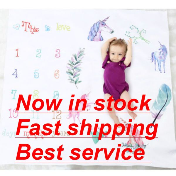 

2020 fashion newborn baby cartoon number blanket for pgraphy p shoot mat