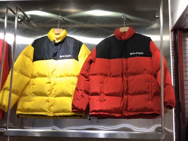 

New fa hion red black yellow palm angel cotton padded jacket coat hip hop fa hion winter palm angel jacket coat xl, Black;brown