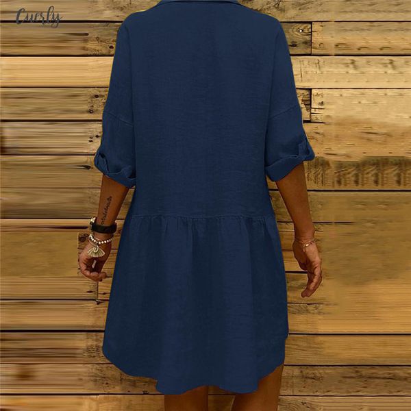 

summer dress women casual solid boho turn down dress roll up sleeve pocket button linen dress twill new loose sundress, Black;gray