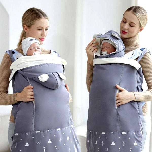 

warm baby carrier cloak mantle cover snowy winter kangaroo infant windproof strap hug quilt for waist stool stroller accessories