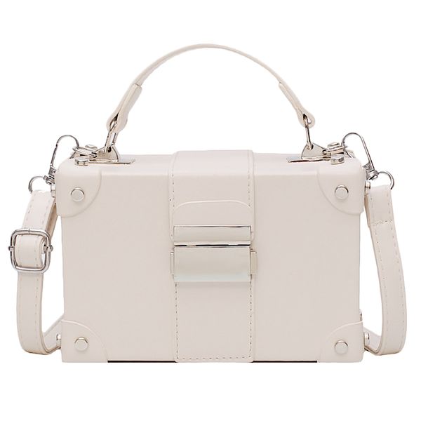 

new portable box bag korean handbag wild crossbody shoulder bag small women messenger square white