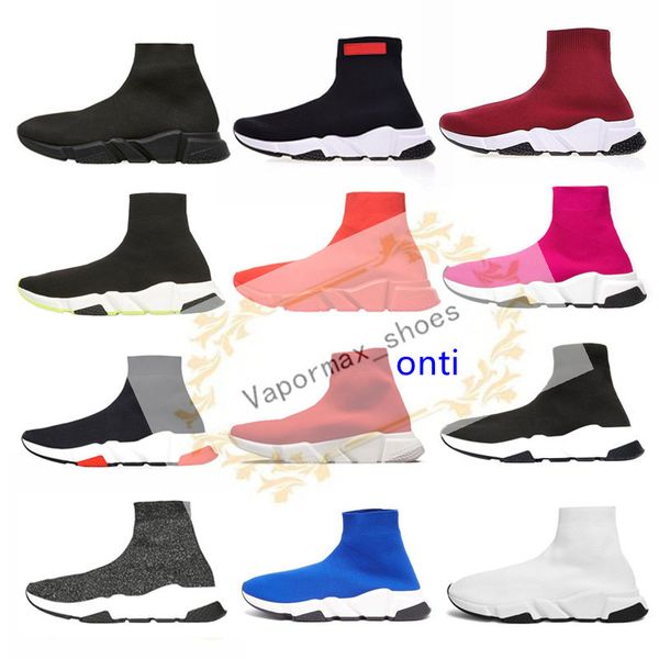 

2019 speed trainer black red white flat luxury socks shoes girl fashion platform casual shoes men women designer sneakers size 36-45
