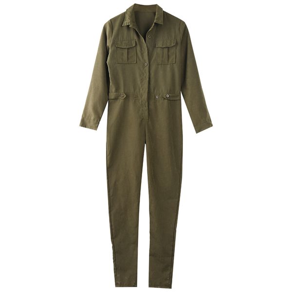 

new women ladies fashion clubwear casual jumpsuit long sleeve button turn-down collar solid jumpsuit romper trousers, Black;white