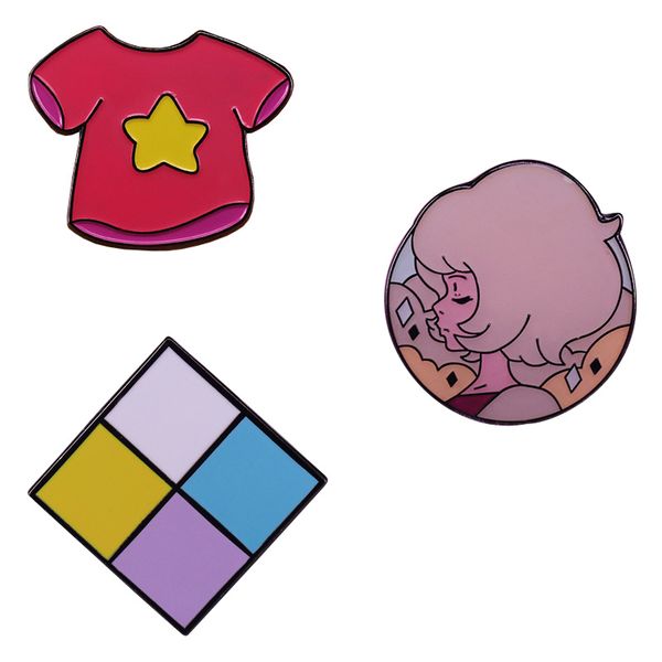 

steven universe inspired gem enamel pin cartoon network brooch anime decor, Gray