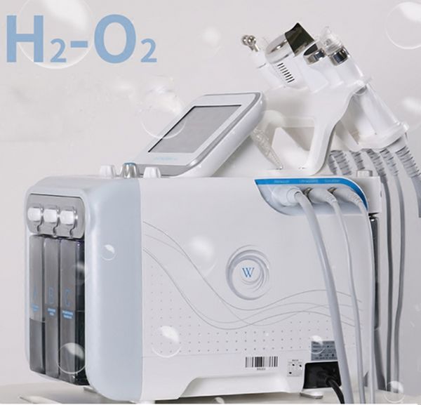 

big pump dhl shipping 6in1 aqua hydra facial water dermabrasion h2 o2 oxygen spray rf bio lifting spa facial skin deep clean machine, Black;white