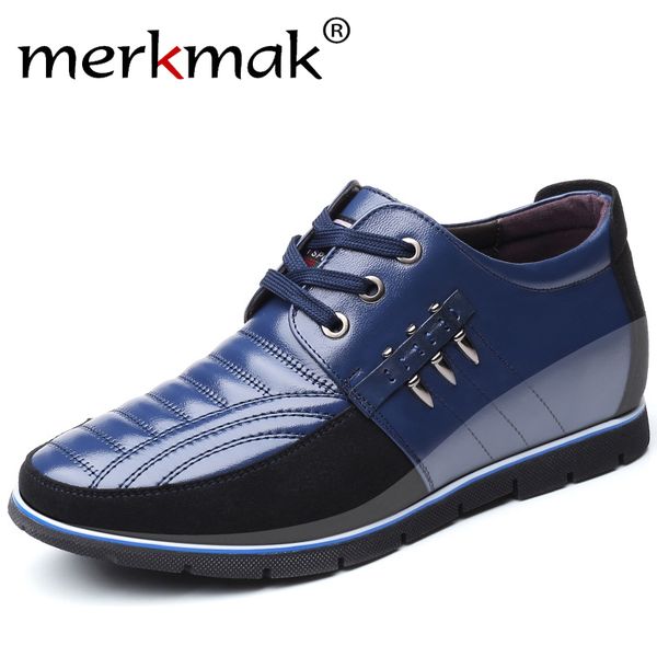 

merkmak 2019 men's flats shoes plus size casual shoes soft moccasins safety work genuine men leather, Black