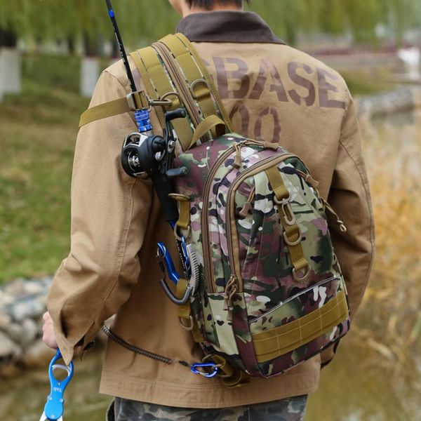 

men tactical backpack camping fishing shoulder bag hiking rucksack travel male sling sport bags mochila molle xa994wa