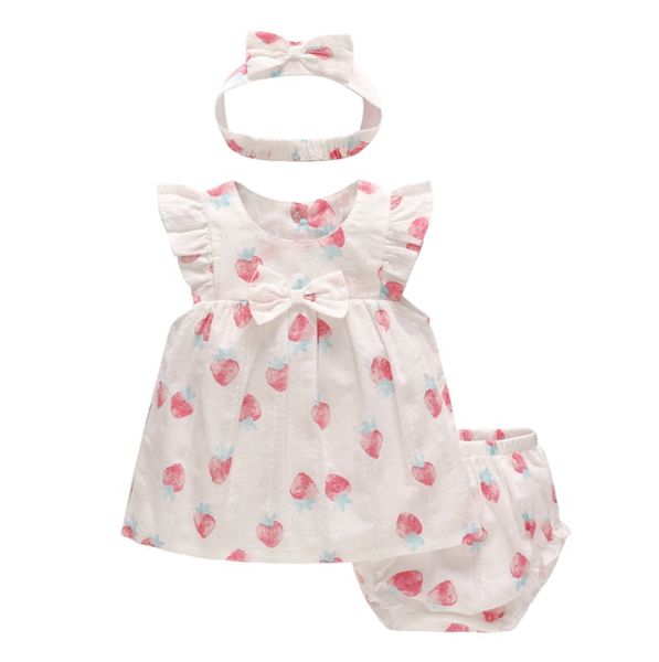 

дети дизайнера одежда для девочек strawberry платья шорты оголовье 3шт set bow baby girl эпикировка boutique лето детская одежда 4 дизайн yw, White