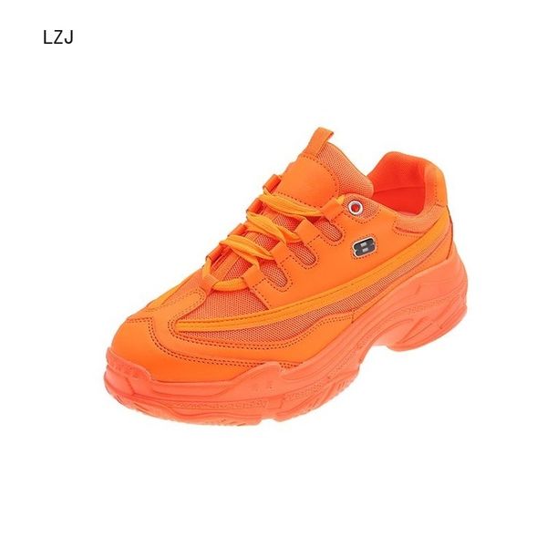 

2020 new summer breathable mesh lace-up women sneakers fashion thick bottom womens platform casual shoes, Black