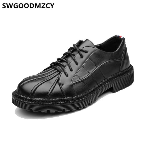 

leather shoes men fashion luxury mens shoes casual formal dress coiffeur designer men high qualit zapatos de hombre buty, Black