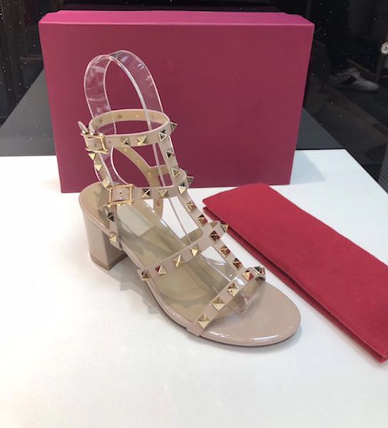 

women high heels cataclou studs wedge platform sandals fashion ladies wedge cataclou sandals spikes rivets studded shoes, Black
