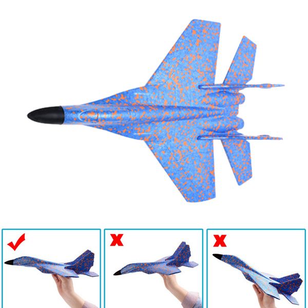 

42cm kids toys hand throwing model airplane foam aircraft stunt luminous education epp glider fighter planes toys for children