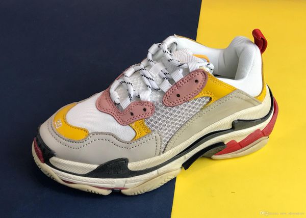 

тройной casual luxury ретро папа обувь для женщин мужчин 2019 мода париж vintage дизайнер кроссовки обуви платформа кроссовки chaussures, Black