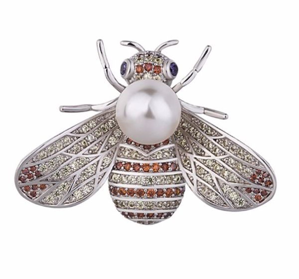 

new 5pcs/lot women multcolour dress bee pins men suits animals brooches, Gray