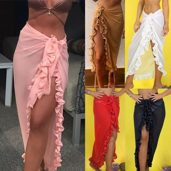 

женщины высокой талии платья пляж cover up wrap шарф купальники парео парео платье