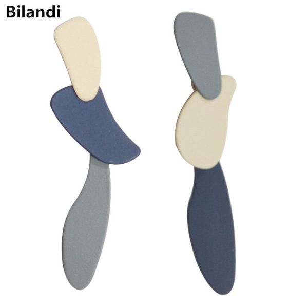 

new design fashionable geometry irregular shape coating multicolor earrings for woman jewelry, Silver
