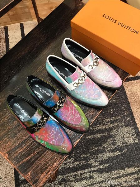 

19fw men bussiness dress shoes luxury italian style pointed toe formal wedding casual lace-up plus size leather man shoes yetc6, Black