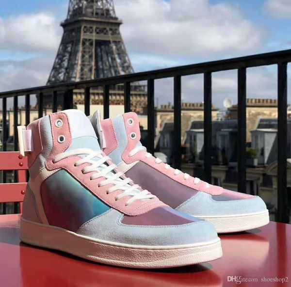 

2019 luxembourg luxury designer men women sneaker casual shoes low high paris brand monogram colorful shoe walking platform shoes size 38-45, Black