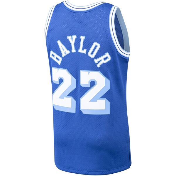 

men los angeles lakers 22 elgin baylor mitchell & ness royal 1960-61 hardwoods classics swingman player jersey, Black;red