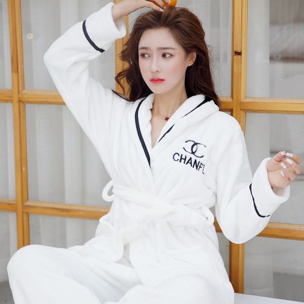 

New korean ver ion of the big ladie pajama flannel thick warm weet imple robe tyle home ervice cardigan a9